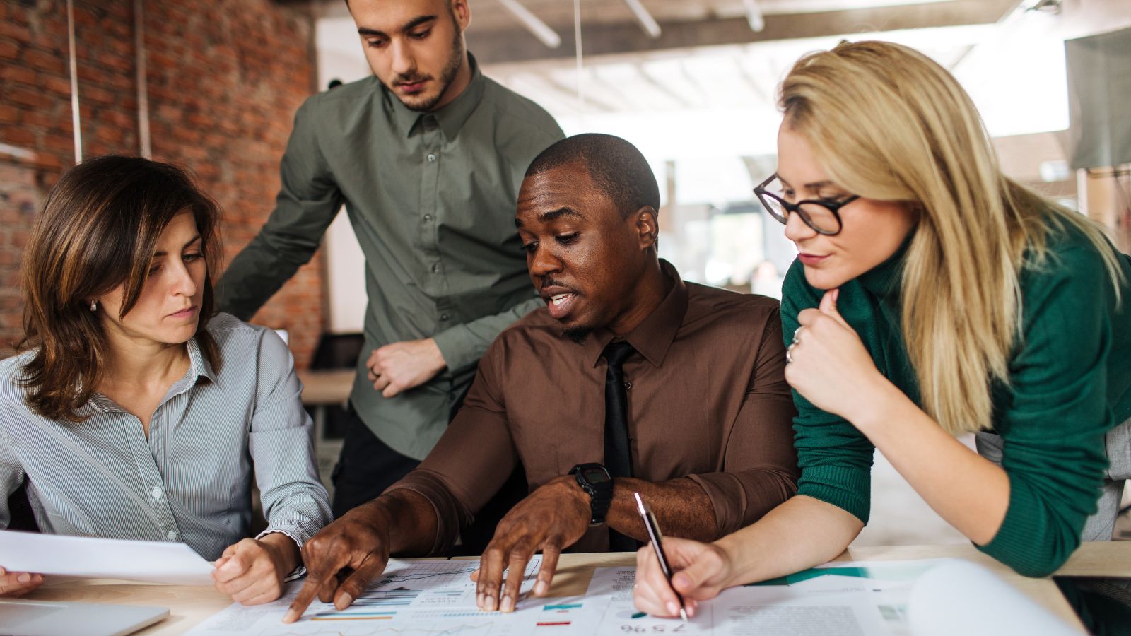 A team working together in an office