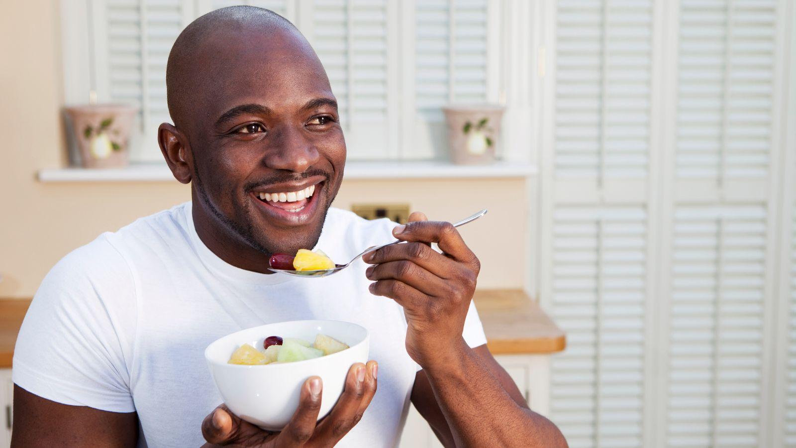 healthy food - black man