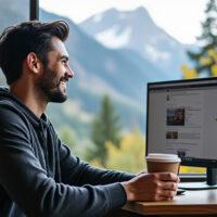 man at computer