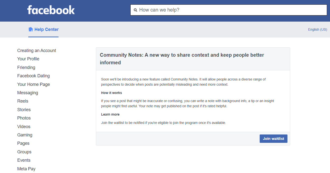 Facebook Community Notes